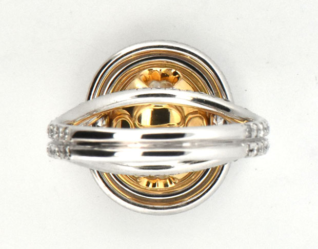 Platinum Diamond Ring with a 4.01 Carat Oval Fancy Light Yellow Diamond, GIA #14579060