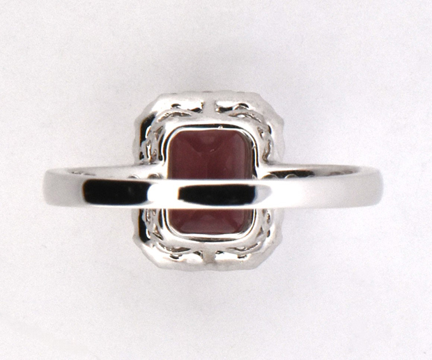 18K White Gold Cocktail Ring with a Pink Tourmaline, SGL #240418C-SJ