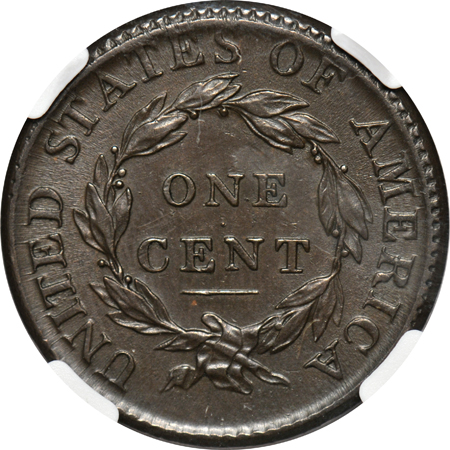 1814 Plain 4, S-295 NGC, AU-58 BN