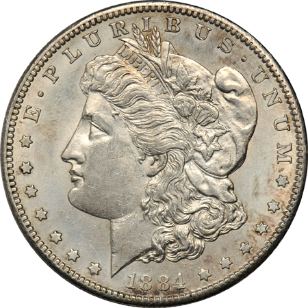 Five Morgan Silver dollars, all S Mint cleaned
