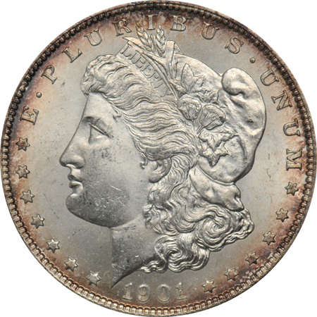 1897-O ANACS AU-58, plus four additional dates