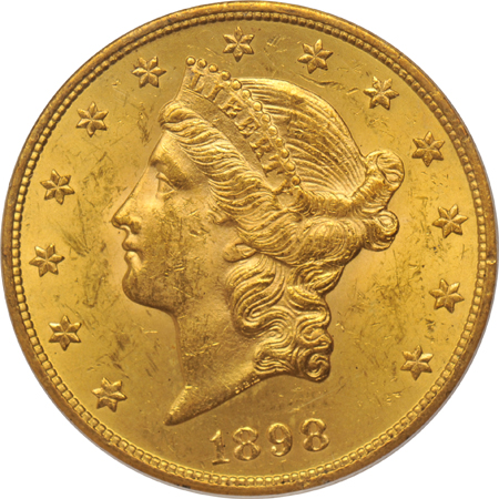 1896, 1898-S, and 1904, all PCGS MS-62