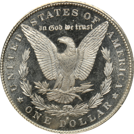 Eight certified Morgan dollars, all MS-64