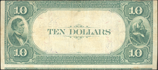 1882 $10 Value Back - Montgomery, AL Charter #5877 - VF