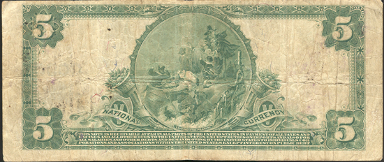 1902 $5 Blue Seal - Munising, MI Charter #9000 - VG