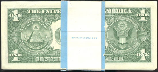 Pack of 100 1957 $1 Fr# 1614 - CU