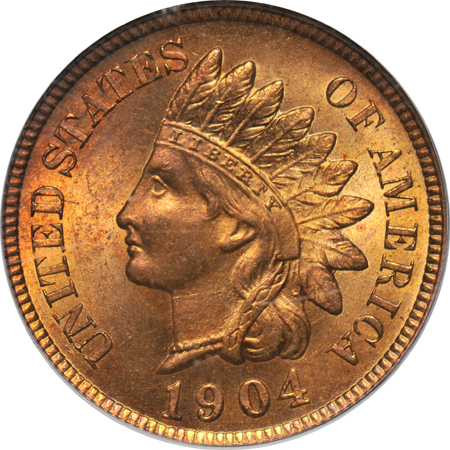 1904 MS-65RD and two 1906 MS-64RD, all PCGS