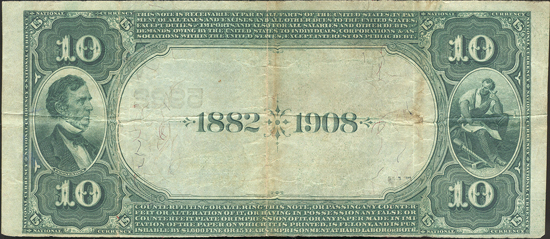 1882 $10 Date Back - Ardmore, OK Charter #5922 - VF