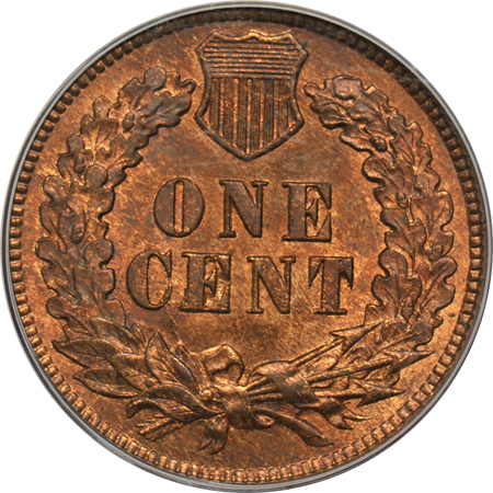 1875 MS-64 RB, and an 1861 MS-63, both PCGS (green label)