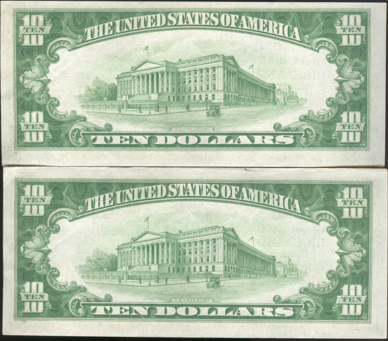 Sequential pair of 1929 $10 Type 2 - Highland, IL Charter #6653 - ChCU