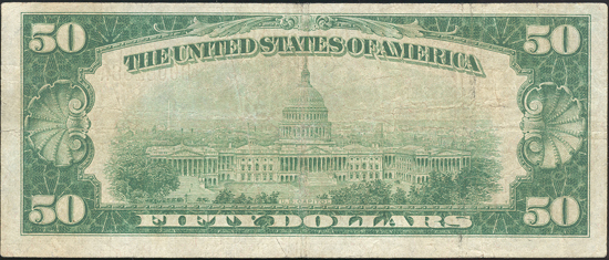 1929 $50 Type 1 - Honolulu, HI Charter #5550 - F