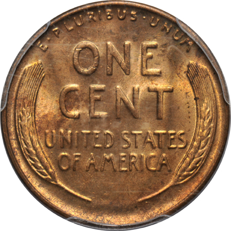 Four collector date Lincoln Wheat cents