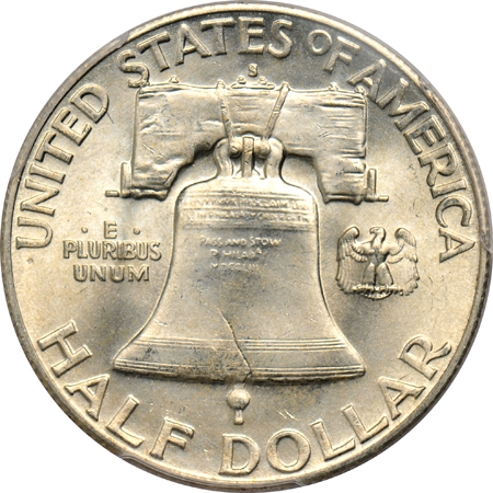 Collection of nine Franklin half-dollars certified by PCGS