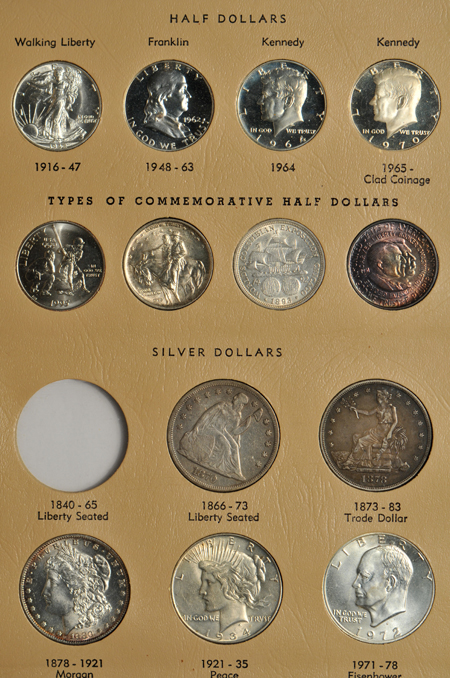 Partial United States type set in a Dansco 7070 album