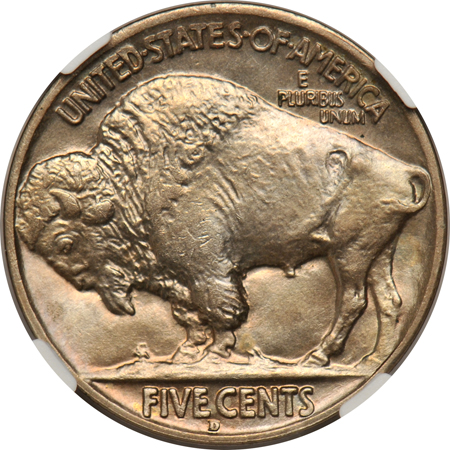 Four Buffalo nickels certified by NGC