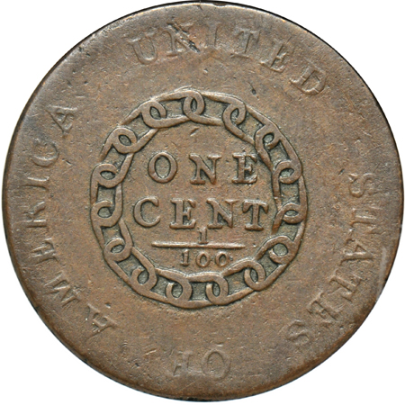 1793 Chain America S-3 ANACS F-12