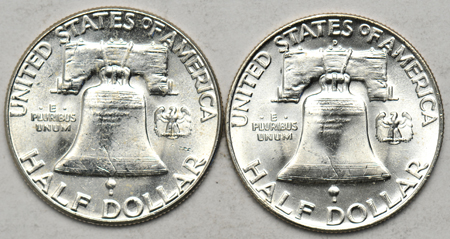 Collection of 220 BU Franklin half-dollars