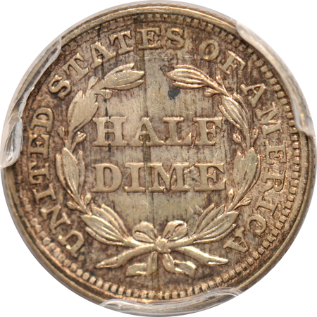 Two 1853 half-dimes (PCGS AU-58 and MS-64), and an 1874 dime NGC AU-53