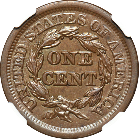 Five certified large cents
