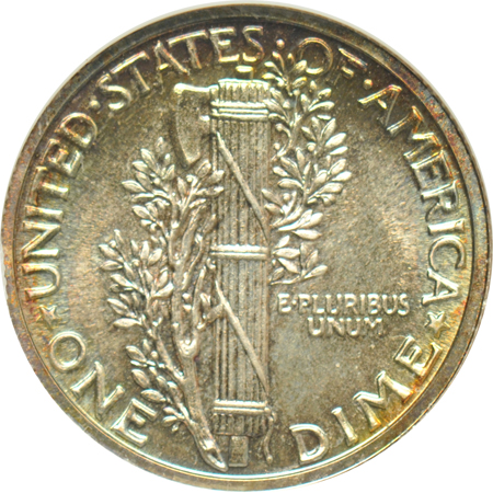 Collection of six certified Mercury dimes