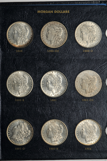 Morgan dollar collection complete from 1878 through 1891-S in a Whitman 9128 album