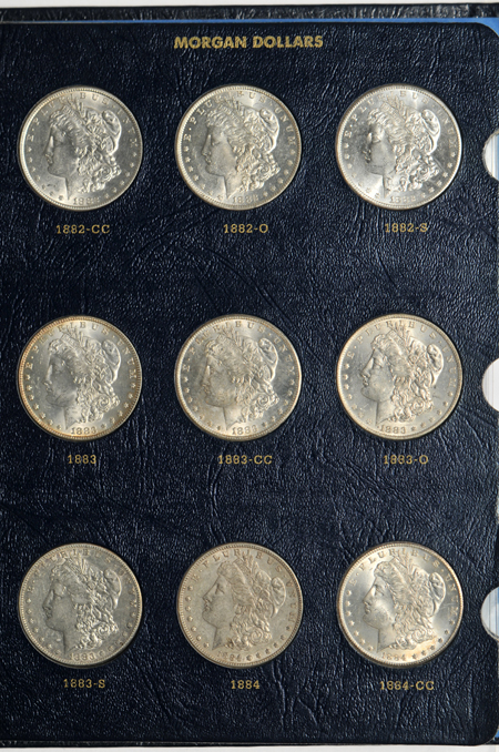 Morgan dollar collection complete from 1878 through 1891-S in a Whitman 9128 album