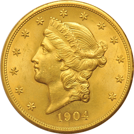 1876-S AU, 1895-S UNC, and 1904 UNC