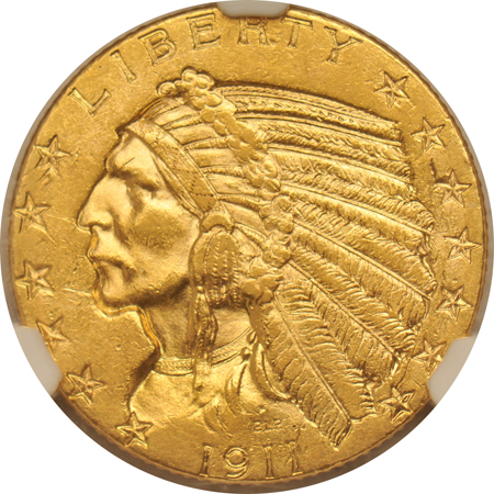 Four half-eagles certified by NGC