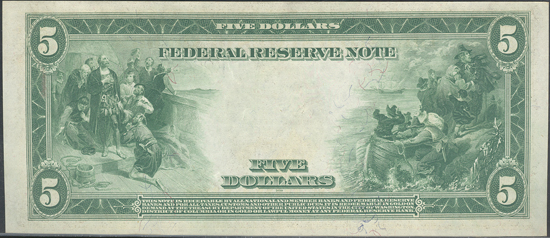 1914 $5 Dallas Blue Seal Fr# 887a - PCGS CU-63/PPQ