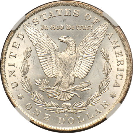 Eight certified Uncirculated Morgan silver dollars