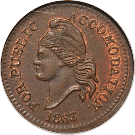 Three certified Uncirculated Civil War tokens