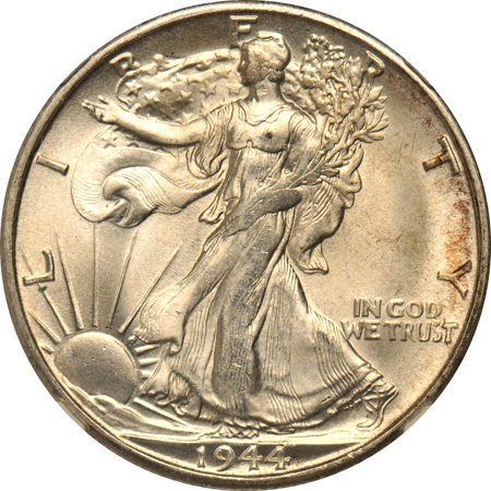 Five Walking Liberty half-dollars
