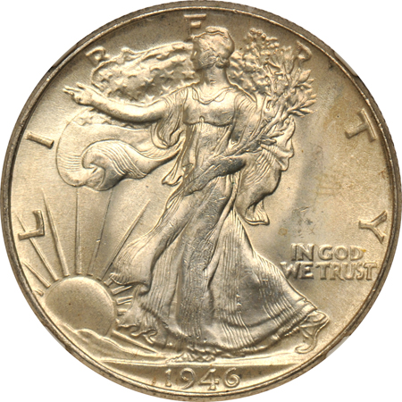 Five Walking Liberty half-dollars