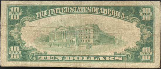 1929 $10 Type 1 - Matoon, IL Charter #10045 - F