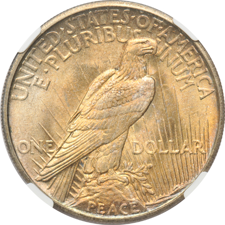 1921 Peace, High Relief NGC MS-64