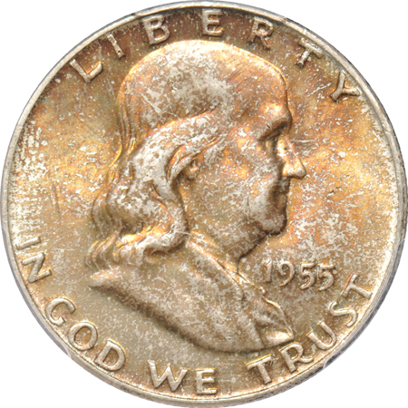 Ten Franklin half-dollars certified MS-65FBL by PCGS