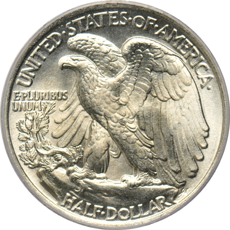 1926 Peace dollar MS-64, 1936 Walking Liberty half-dollar MS-63, and a 1942 Walking Liberty half-dollar MS-64. all PCGS