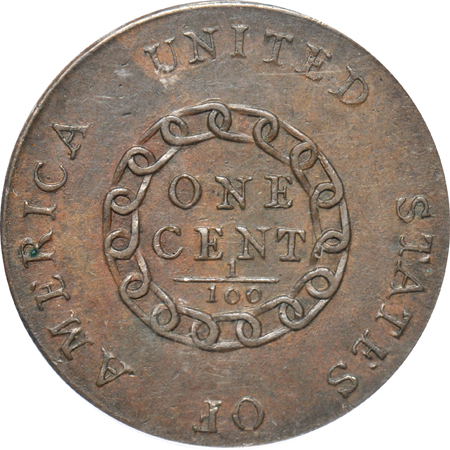 1793 Chain Periods PCGS AU-55