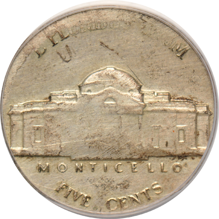 Error - 1941 Jefferson nickel struck on silver 10c planchet PCGS AU-50
