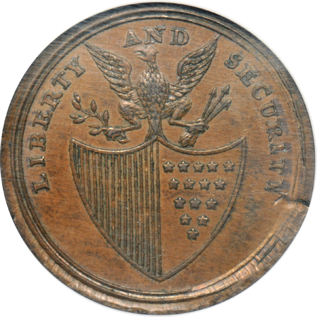 (1795) Washington Liberty & Security 1P, Plain Border NGC AU-58
