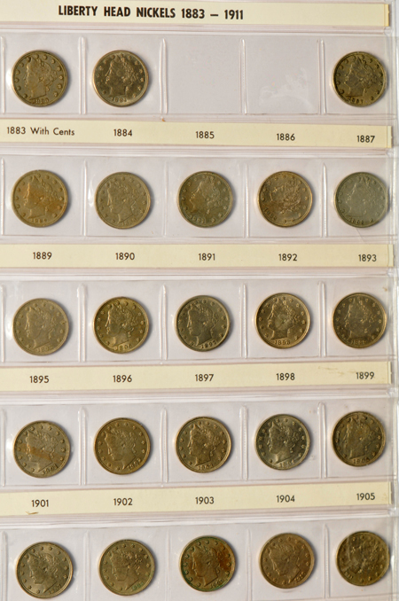 Nearly complete collection of Liberty nickels 