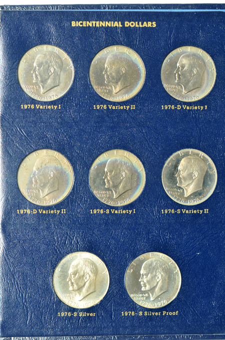 Complete collection of Eisenhower dollars in a Whitman 9131 album