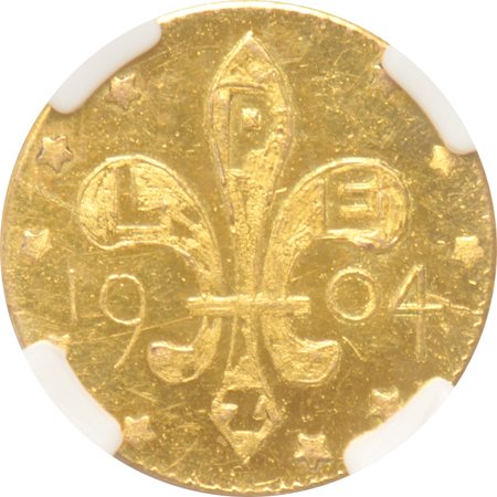 Three gold tokens certified MS-63 by NGC.