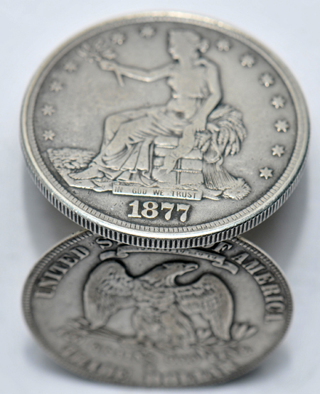 Trade dollar locket with photograph