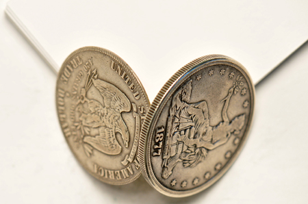 Trade dollar locket with photograph