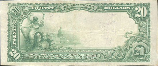 1902 $20 Blue Seal - Centralia, KS Charter #3824 - VF
