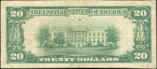 1929 $20 Type 1 - Centralia, MO Charter #6875 - F