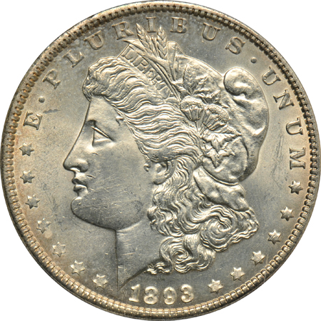 1892-O PCGS MS-62 (green label), and an 1893 PCI MS-63