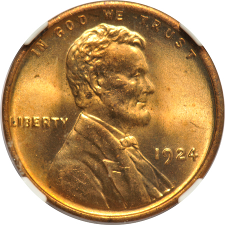 Four certified UNC Lincoln Wheat cents, all Red 