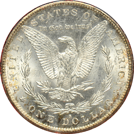 1889-S MS-63, and an 1890-O MS-63, both Redfield